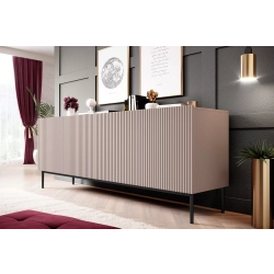 Komoda Nicole 200 cm z metalowymi nogami - antyczny róż / czarne nóżki - Limitowana oferta