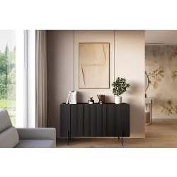 Komoda Malmi 150 cm - czarny mat / czarne nóżki