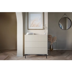 Komoda z szufladami Nicole 100 cm - kaszmir / czarne nóżki