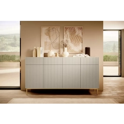 Komoda z szufladami Nicole 200 cm - kaszmir / złote nóżki