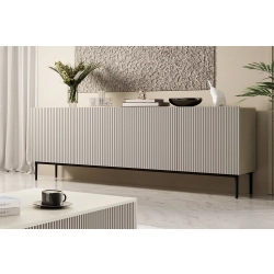 Komoda Nicole 200 cm na metalowych nogach - kaszmir / czarne nóżki