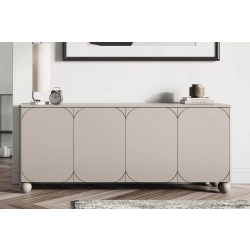 Komoda Sonatia II 200 cm czterodrzwiowa na nogach kulach - kaszmir
