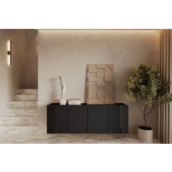 Komoda Malmi 200 cm wisząca - czarny mat / czarny