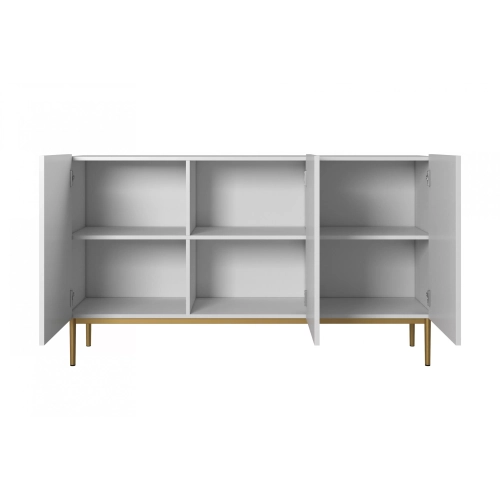 Komoda Nicole 150 cm - biały mat / złote nóżki