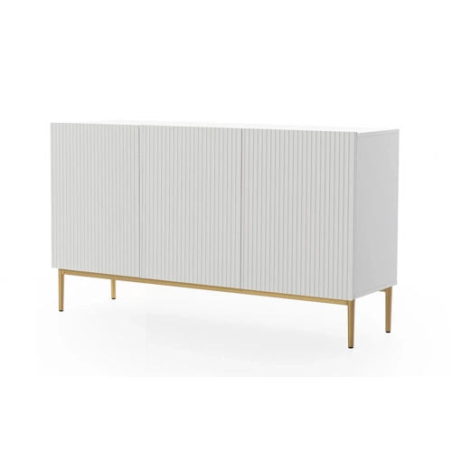 Komoda Nicole 150 cm - biały mat / złote nóżki