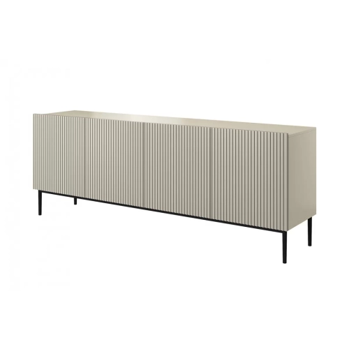 Komoda Nicole 200 cm na metalowych nogach - kaszmir / czarne nóżki