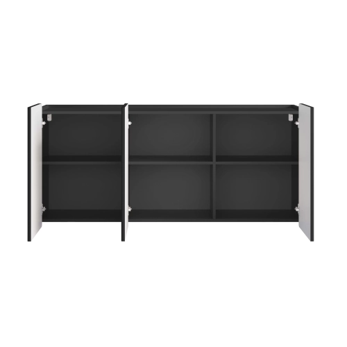 Komoda Malmi 150 cm wisząca - czarny mat / czarny