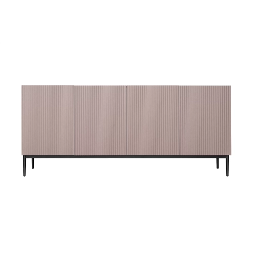 Komoda Nicole 200 cm z metalowymi nogami - antyczny róż / czarne nóżki - Limitowana oferta