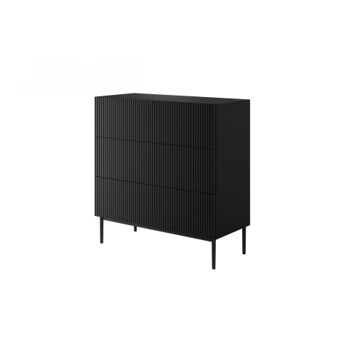 Komoda z szufladami Nicole 100 cm - czarny mat / czarne nóżki