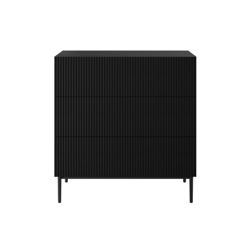 Komoda z szufladami Nicole 100 cm - czarny mat / czarne nóżki