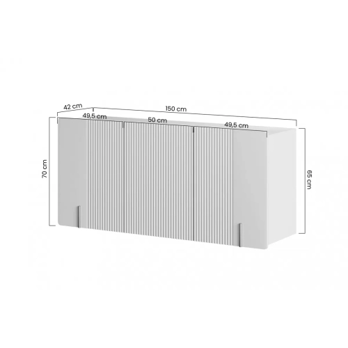 Komoda Malmi 150 cm wisząca - czarny mat / czarny