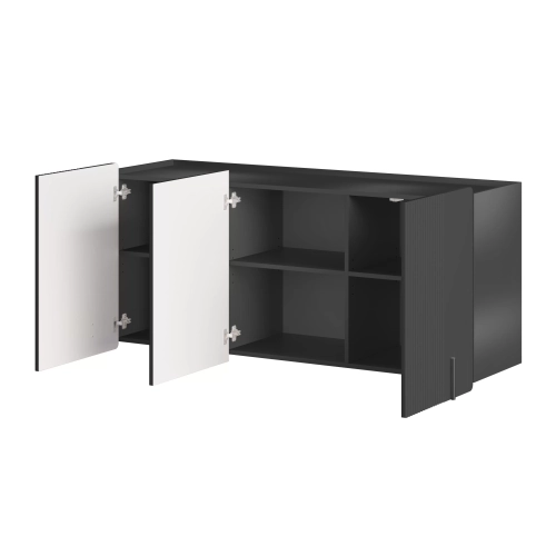 Komoda Malmi 150 cm wisząca - czarny mat / czarny