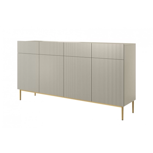 Komoda z szufladami Nicole 200 cm - kaszmir / złote nóżki