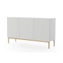 Komoda Nicole 150 cm - biały mat / złote nóżki