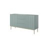 Komoda Nicole 150 cm z szufladami i półkami - szałwia / złote nóżki - Limitowana oferta