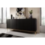 Komoda Nicole 200 cm - czarny mat / złote nóżki
