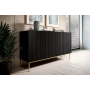 Komoda Nicole 150 cm - czarny mat / złote nóżki