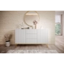 Komoda z szufladami Nicole 150 cm - biały mat / złote nóżki