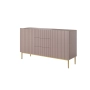 Komoda Nicole 150 cm z szufladami i półkami - antyczny róż / złote nóżki - Limitowana oferta