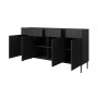 Komoda szufladami Nicole 200 cm - czarny mat / czarne nóżki