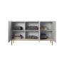 Komoda Nicole 150 cm - biały mat / złote nóżki