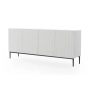Komoda Nicole 200 cm na metalowych nogach - biały mat / czarne nóżki