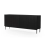 Komoda Nicole 200 cm z metalowymi nogami- czarny mat / czarne nóżki