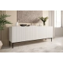 Komoda Nicole 200 cm na metalowych nogach - biały mat / czarne nóżki