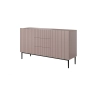 Komoda Nicole 150 cm z szufladami i półkami - antyczny róż / czarne nóżki - Limitowana oferta