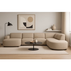 Olio Primo Nowoczesny narożnik w kształcie litery U Tkanina Raven 30