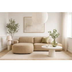 Olio Autentico Sofa narożna w kształcie litery L Tkanina Raven 34