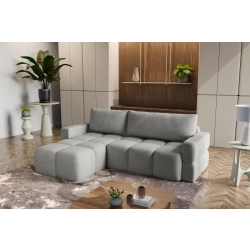 Fumo Komfortowa sofa narożna pikowana Tkanina Neve 83