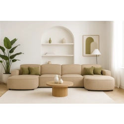 Olio Nobile Nowoczesna sofa w kształcie litery U Tkanina Raven 34