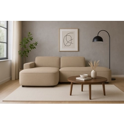 Olio Autentico Sofa narożna w kształcie litery L Tkanina Raven 30