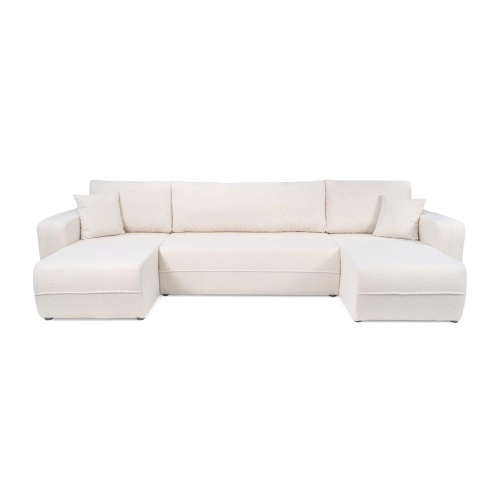 Oreo U Narożnik wypoczynkowy  Komfortowy narożnik wypoczynkowy z funkcją spania i pojemnikiem na pościel Tkanina Quelle 02