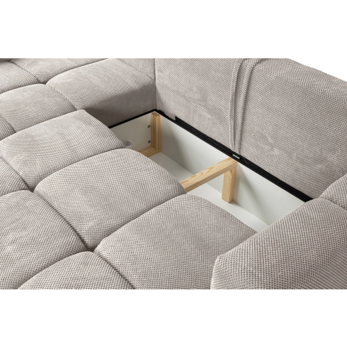 Fumo Komfortowa sofa narożna pikowana Tkanina Onega 14