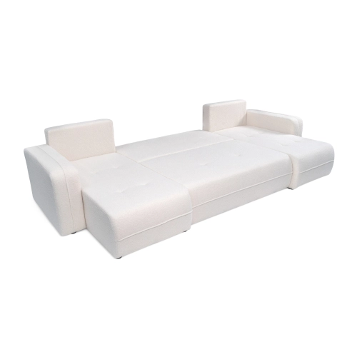 Oreo U Narożnik wypoczynkowy  Komfortowy narożnik wypoczynkowy z funkcją spania i pojemnikiem na pościel Tkanina Quelle 02