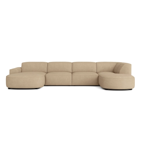 Olio Primo Nowoczesny narożnik w kształcie litery U Tkanina Raven 34