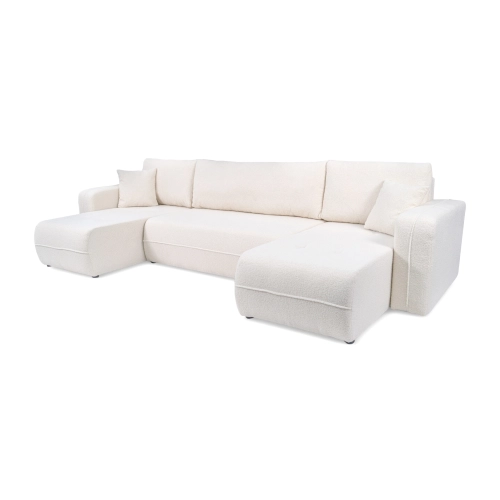 Oreo U Narożnik wypoczynkowy  Komfortowy narożnik wypoczynkowy z funkcją spania i pojemnikiem na pościel Tkanina Quelle 02