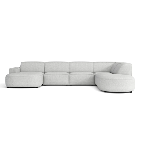 Olio Primo Nowoczesny narożnik w kształcie litery U Tkanina Raven 6