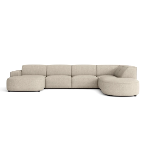 Olio Primo Nowoczesny narożnik w kształcie litery U Tkanina Raven 24