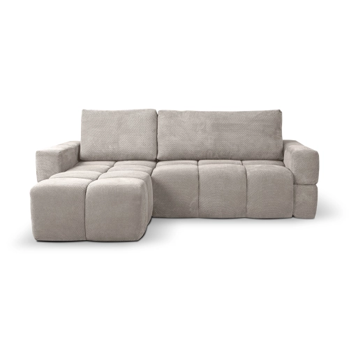 Fumo Komfortowa sofa narożna pikowana Tkanina Onega 14