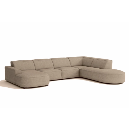 Olio Primo Nowoczesny narożnik w kształcie litery U Tkanina Raven 30