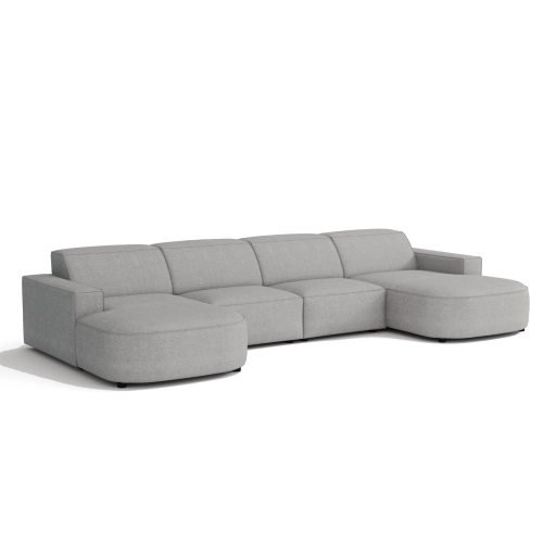 Olio Nobile Nowoczesna sofa w kształcie litery U Tkanina Raven 7