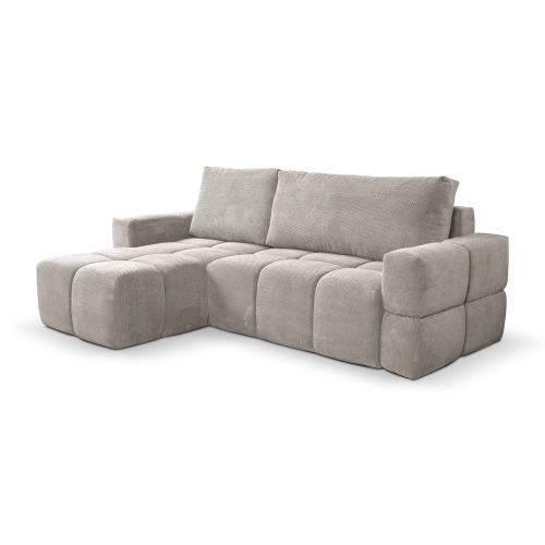 Fumo Komfortowa sofa narożna pikowana Tkanina Onega 14