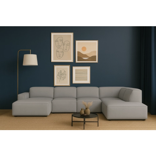 Olio Riserva Narożnik wypoczynkowy w kształcie litery U Tkanina Raven 7