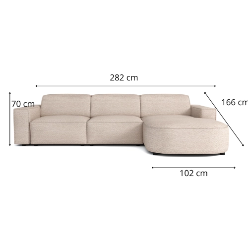 Olio Selezione Sofa w kształcie litery L Tkanina Raven 24