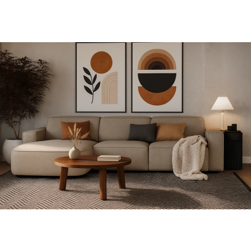 Olio Selezione Sofa w kształcie litery L Tkanina Raven 30