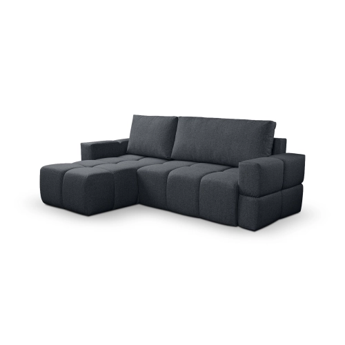 Fumo Komfortowa sofa narożna pikowana Tkanina Neve 97