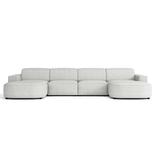 Olio Nobile Nowoczesna sofa w kształcie litery U Tkanina Raven 6